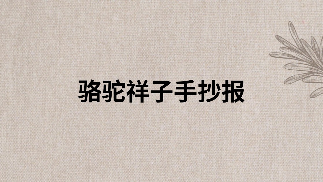 骆驼祥子手抄报