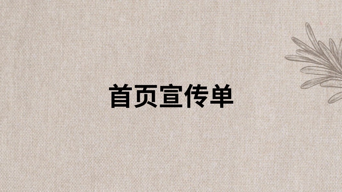 首页宣传单