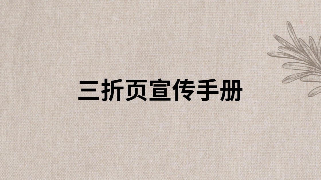 三折页宣传手册
